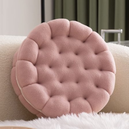 14 tommer Biscuit formet dekorativ rund pude Comforta