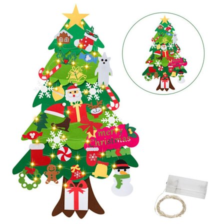 Filt Juletræ, DIY LED Juletræ 105cm DIY Julesæt Børns Julegave