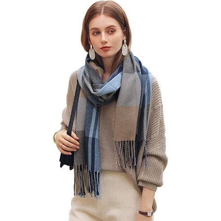 Ternet tørklæde, langt tørklæde til kvinder, tørklæde til kvinder, stort ternet tørklæde til kvinder