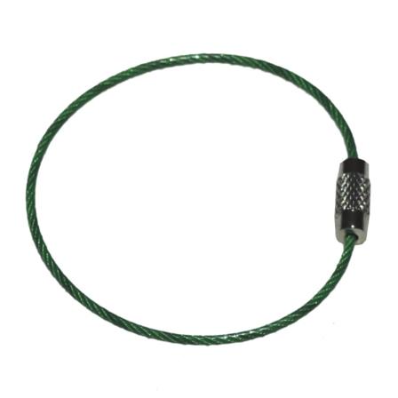 Nyckelring i ståltråd - Grön - 50mm diameter - 1,5mm tjocklek Green Grön