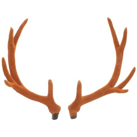 Par kunstige gevir DIY hårbånd ornamenter julehårbånd dekorasjon gevir ornamenter (17X7 cm, brun)