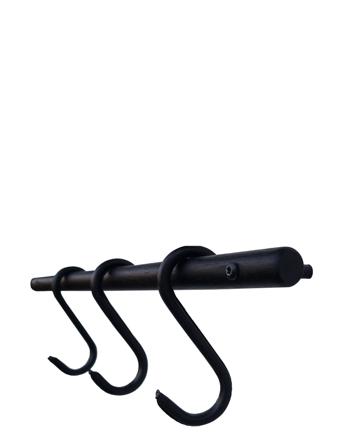2Hangit Bøjlestang Og 3 Stk Upgrade Læder S-Kroge Home Storage Hooks & Knobs Sort Nordic Function