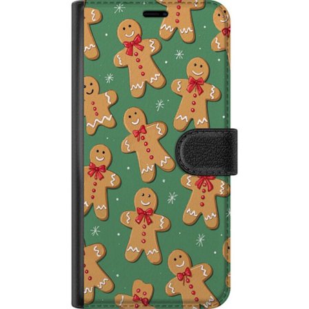 Yhteensopiva Lompakkokotelo OnePlus Nord 3 Piparkakkumies jouluinen kuvio piparkakku jouluinen vihreä tausta talvinen suunnittelu