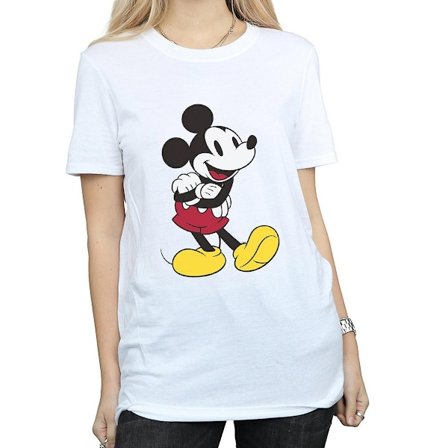 Disney Dam/Damer Klassisk Mickey Mouse Bomull Boyfriend T-Sh