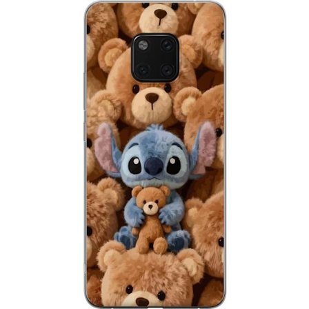Kompatibelt Mobildeksel til Huawei Mate 20 Pro Stitch omgitt av brune teddybjørner med en liten teddybjørn i fanget i en søt og koselig kawaii-design