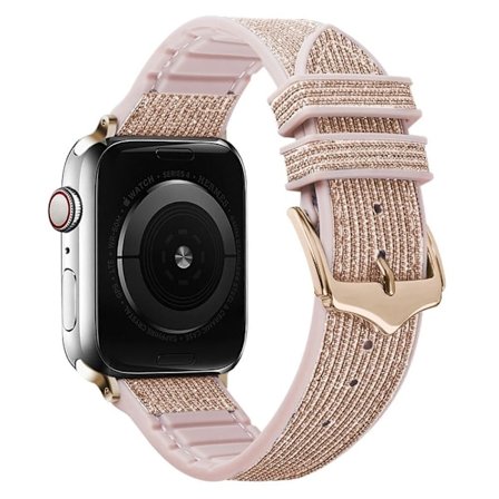 Apple Watch (45mm) skinnende glitter silikone urrem - Lyserød
