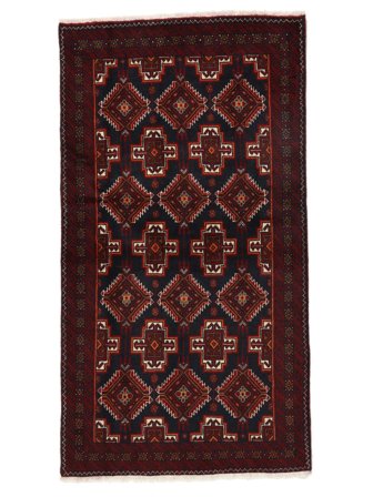 Persian Baluch Rug 100X183 Black/Dark Red (Wool, Persia/Iran)
