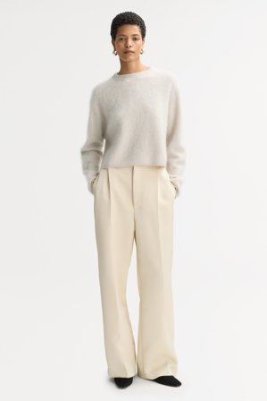 Soft Goat - Brushed crewneck - Women cashmere sweater - XS - Chalk