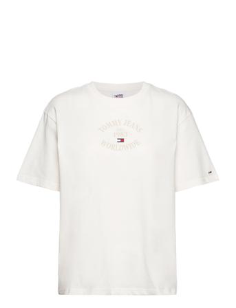 Tjw Rlx Worldwide Tee T-shirts & Tops Short-sleeved Hvit Tommy Jeans*Betinget Tilbud