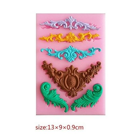 Girlang 5st Silikonform Border Ram Kant Form Bakform