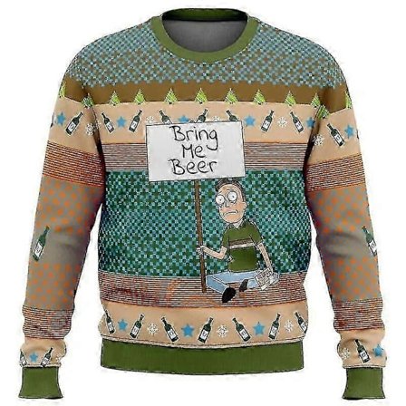 Pickle Rick Grim Jule Sweater Julegave Julemand Pullover Mænd 3d Sweatshirt Og