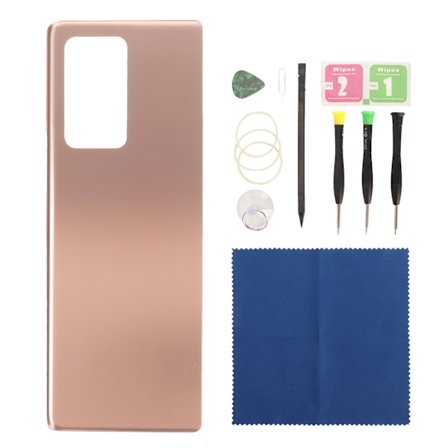 Galaxy Z Fold 2 SM F916 5G Bakglas Ersättning Bakre Hölje Dörr med Förinstallerad Tejp Brun