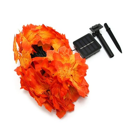 Solar Maple Leaf Light String LED Night Lights Farvet Lampe