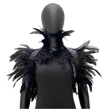 Fjäder Shrug Cape Sjal, Fjäder Shrug Sjal Axel Wrap Cape Choker Krage för Halloween Party Kostymtillbehör