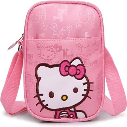 1 stk. Rosa Mini Taske til Piger, Sød Canvas Crossbody-Taske