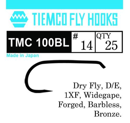 Tiemco 100BL Dry Fly Barbless 100-pack