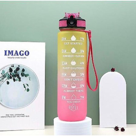 Motiverende Vandflaske med Tidsmarkering 1000ml