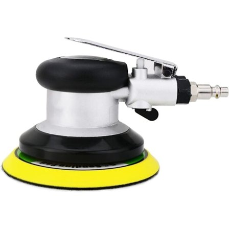 Profesjonell luftdrevet tilfeldig eksentersliper, høyytelses mini pneumatisk poleringsmaskin med dobbelvirkning, 13500 rpm (sølv 125 mm)