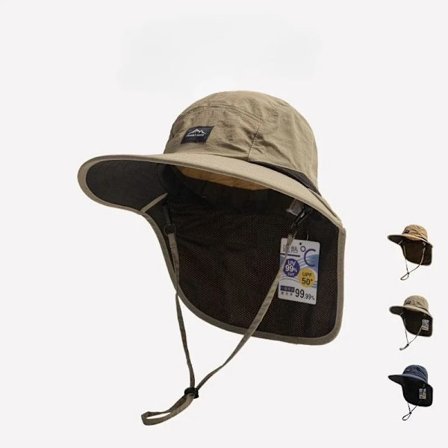 Unisex sommar Wide Brim Vattentät och snabbtorkande Panama Caps Outdoor Visor Bucket Hats Mesh Andningsbar solhatt med nackflik