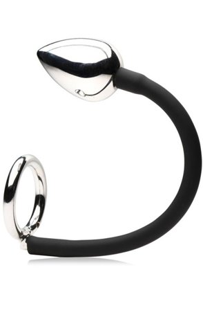 Tug + Plug Cock & Ball Ring With Anal Plug - Woome.pl