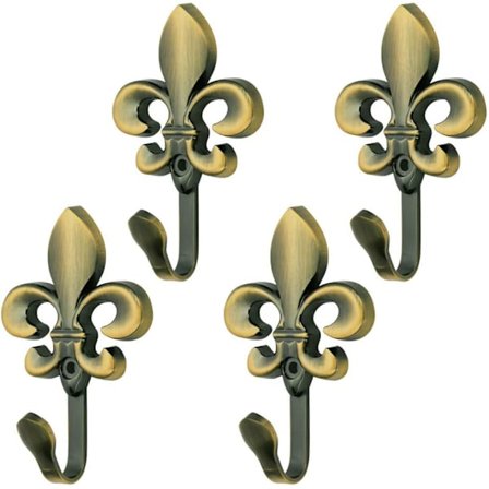 Dekorative væghængte knager i zinklegering til gardiner