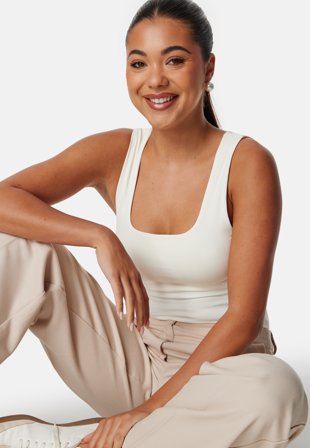 ONLY - Onlea S/L 2-WAYS FIT TOP - Cloud Dancer - Kläder - - Bubbleroom