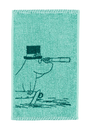 Arabia Mumin handduk 30x50 Muminpappa blågr. GOTS Badrumstextilier Grön CM