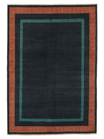 169X239 Dywan Orientalny Kazak Fine Mongolia Czarny/Ciemnoczerwony (Wełna, Afganistan)