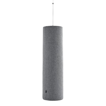 Acoustic panel POLY, cylinder, Ø280x1000 mm, ceiling hanging, light grey