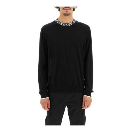 Versace, Knitwear Zwart, Heren, Maat:L