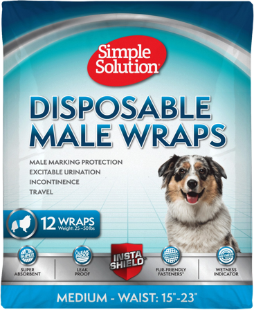 Simple Solution Disposable Male Wraps suojat uroskoirille, M, 12 kpl