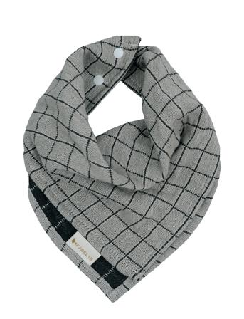 Fold Over Bib - Grid - Beige Baby & Maternity Care & Hygiene Dry Bibs Beige Fabelab