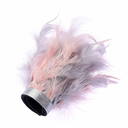 2stk Feather Cuffs Kalkun Feather Slap Armbånd GRÅ GRÅ
