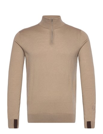 Mos Mosh Gallery Mmgadam Soft Zip Turtle Neck Knit - Beige - M
