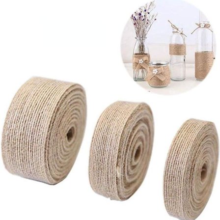 3 ruller 30M naturlige vakre jutebånd, naturjute lerret, KLB