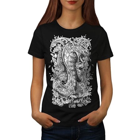 Horror Snake Dead Fantasy Women Blackt-shirt | Wellcoda