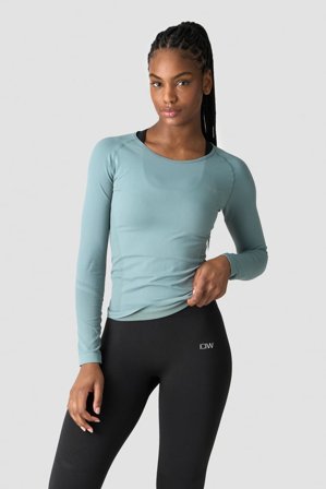 ICANIWILL - Everyday Seamless LS Grey/Green - Dames - sportkleding van ICIW