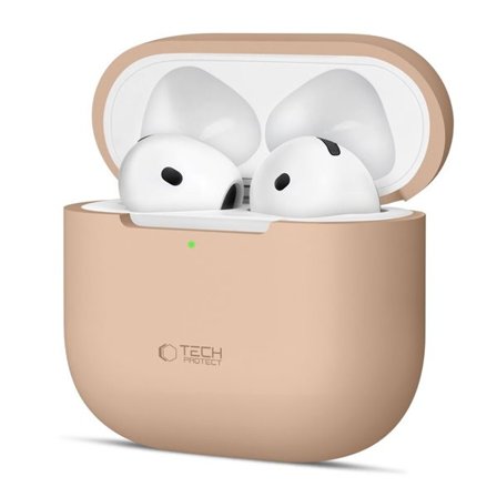 Tech-Protect silikoneetui til Apple AirPods 4 - Beige