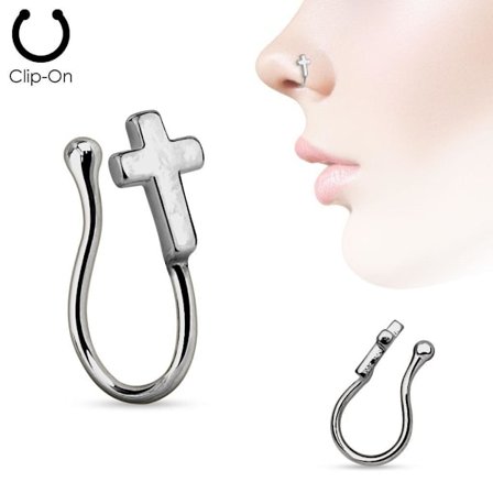 Clip On Korsformad "fake" näspiercing (4 val)