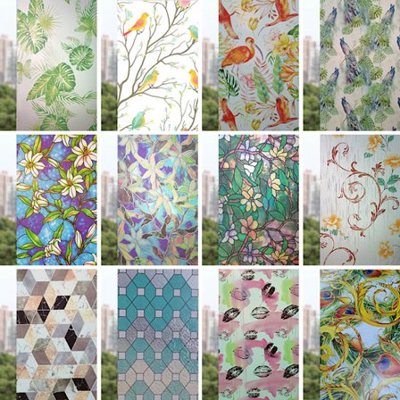 Glasdekoration 200 x 30 cm Selvhæftende Farvet Frosted Glas Elektrostatisk Toilet Film Anti - Spekulær Vindue Solskærm Isolerende Film, Americ