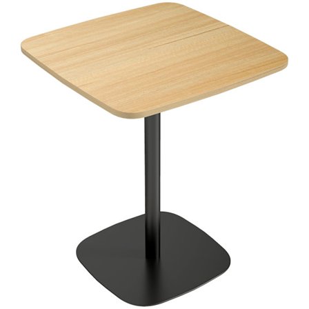 Pieni ruokapöytä, 60 cm neliö, MDF-kansi, teräsjalusta