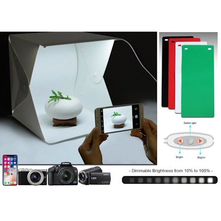Bærbart fototelt med LED-lys Produktfotografifotostudie