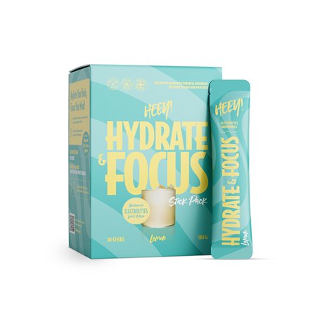 Heey! Hydrate & Focus Elektrolytter + Lions Mane Sitron 30 Stick Pack