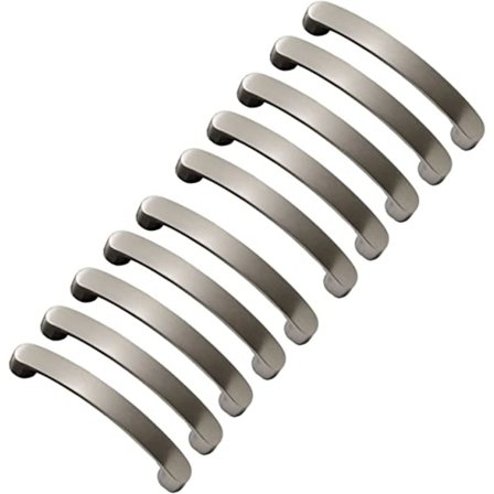 Sæt med 10 børstede nikkel køkkenskabe Håndtag til skab