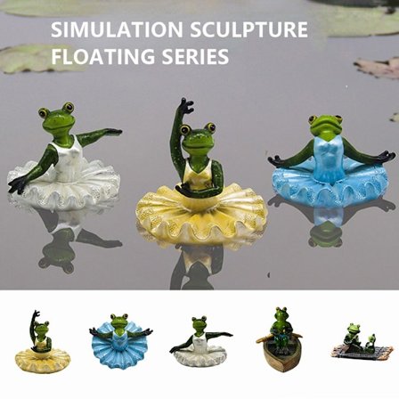 Hartsvatten Flytende Frosk Prydnad Dyrestatuett Frosk D