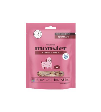 Monster Pet Food - Hundegodbiter Frysetørket svinekjøtt 45 g - Hund - Hundegodbiter & tyggebein - ZOO.no