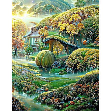 Stue dekoration landskabsmaleri diy håndlavet (10) diamantbroderi 30*40cm tulipan diamantmaleri