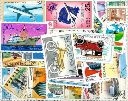 Transport - 100 forskellige frimærker