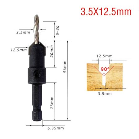 Upotusporan terä Puuntyöstöporan terä 3,5 x 12,5 mm