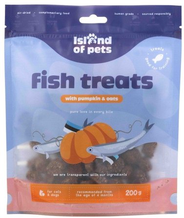 Island of Pets Island of Pets Fish Treats with Pumpkin and Oats 200 g 0 - Island of Pets